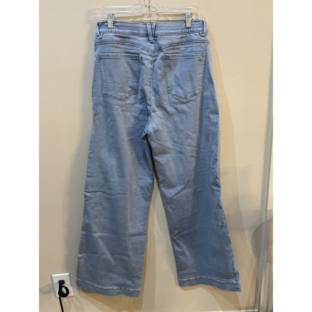Democracy brand "Curve Equality" jeans in a light wash blue Wide Leg Size 14 - Picture 3 of 12